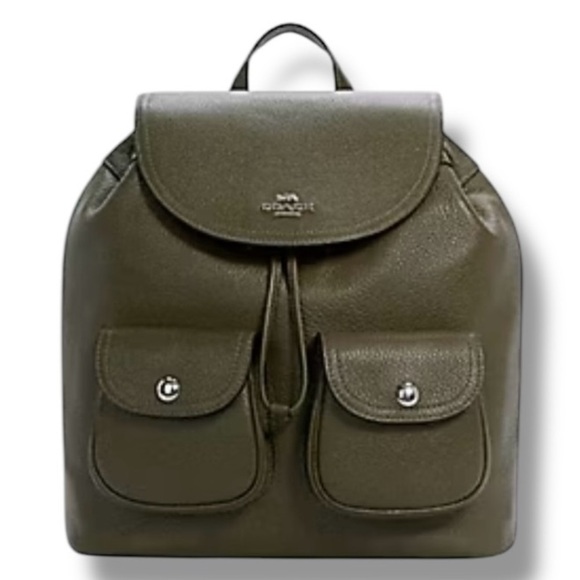 Coach 6145 Pennie Leather backpack NWOT work bag sage color - Picture 1 of 11